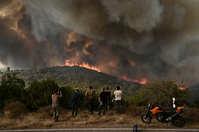 Το δάσος που καίγεται στη Συκοράχη, κοντά στην Αλεξανδρούπολη στη βόρεια Ελλάδα, στις 23 Αυγούστου 2023 (AFP/Archives - Σάκης Μητρολίδης)